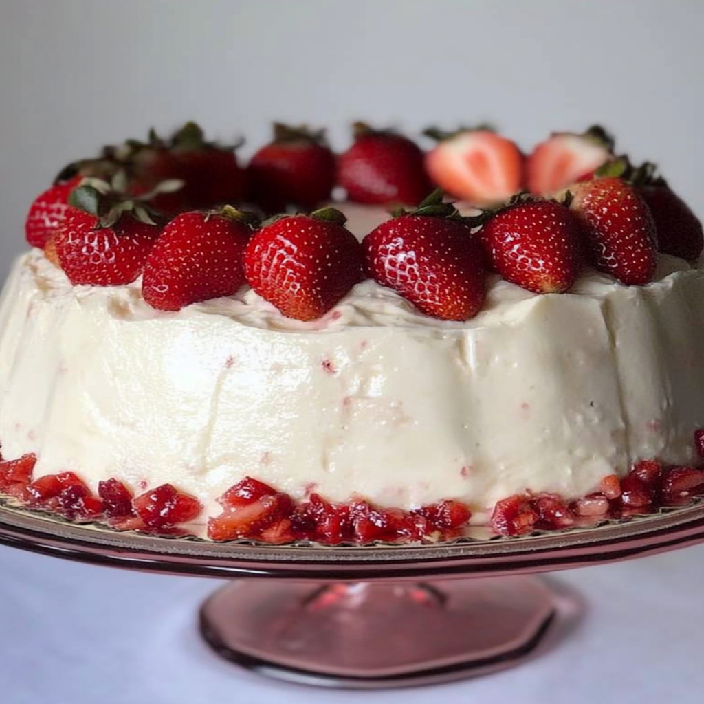 Strawberry Filled Angel Food Cake